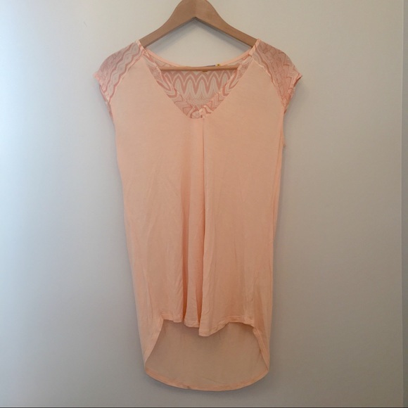 Anthropologie Tops - Anthropologie Little Yellow Button Pink Sheer Top